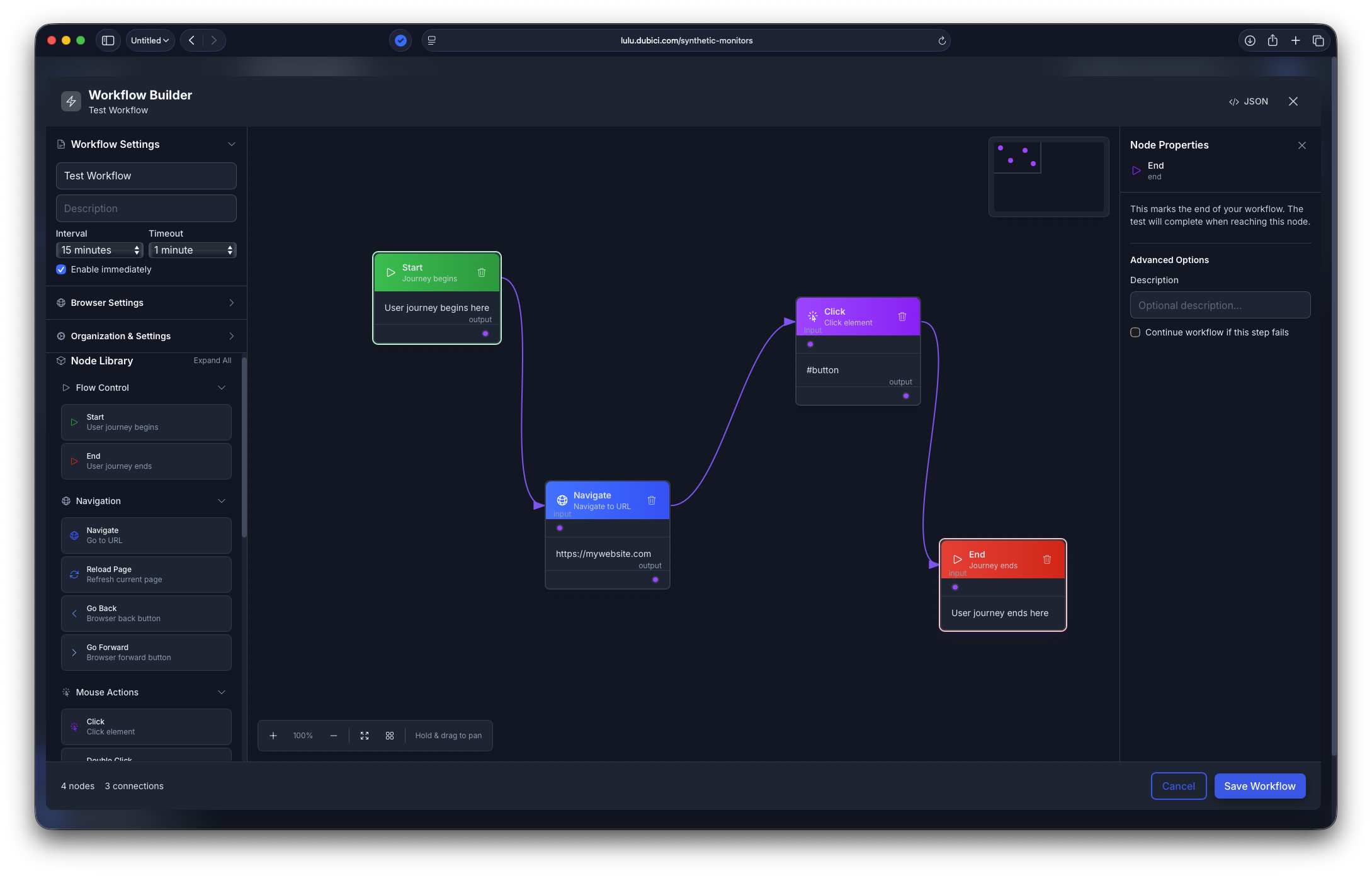 Visual Workflow Builder